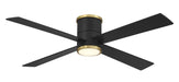 Falco Flush 54" Ceiling Fan in Coal W/ Soft Brass