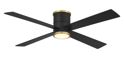 Falco Flush 54" Ceiling Fan in Coal W/ Soft Brass
