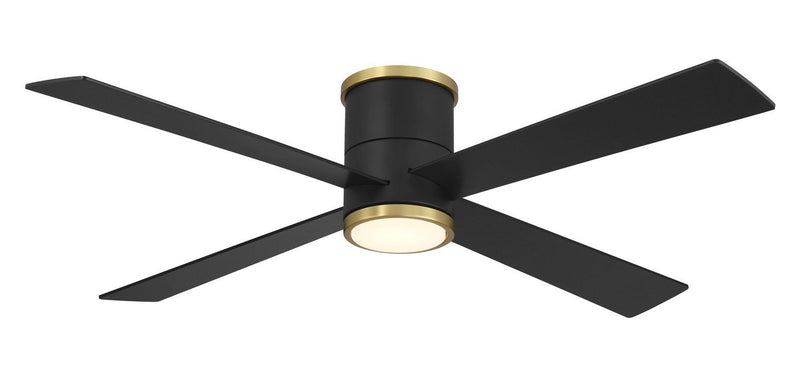 Falco 54" LED Hugger Ceiling Fan F797L-CL/SBR in Coal Black