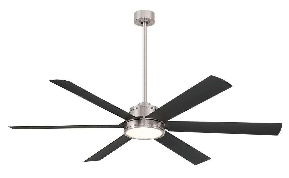 Cairo 65" Ceiling Fan in Brushed Nickel Wet W/ Coal