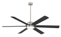 Cairo 65" Ceiling Fan in Brushed Nickel Wet W/ Coal