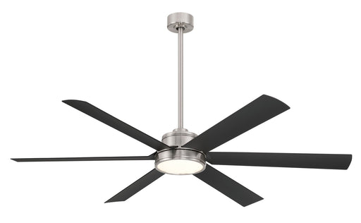 Cairo 65" Ceiling Fan in Brushed Nickel Wet W/ Coal