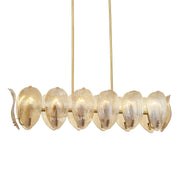 Orchid 14-Light Linear Chandelier in Legacy Brass