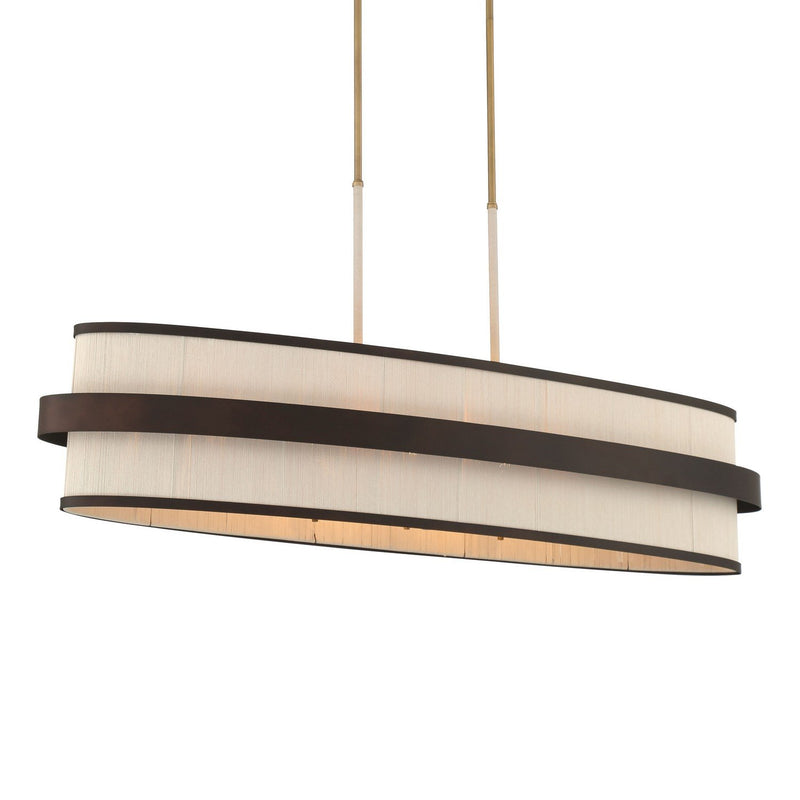 Harbor Wrap 8-Light Linear Pendant in Dark Bronze