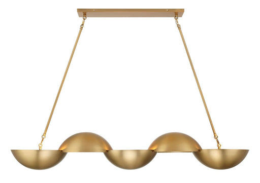 Ivy Lane 6-Light Linear Chandelier in Legacy Brass