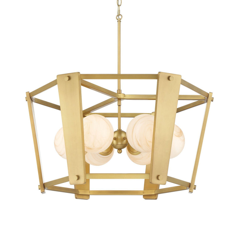 Shimmer 6-Light Pendant in Legacy Brass