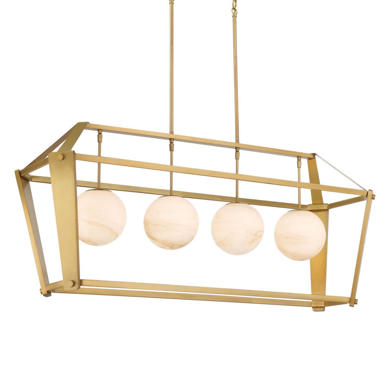 Shimmer 4-Light Linear Pendant in Legacy Brass