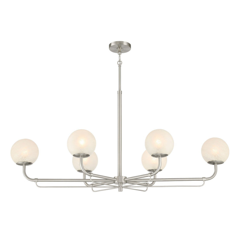 Whitehall 6-Light Linear Chandelier in Brushed Nickel