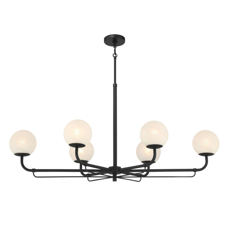 Whitehall 6-Light Linear Chandelier in Dark Matte Black