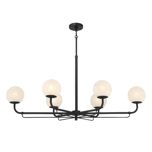 Whitehall 6-Light Linear Chandelier in Dark Matte Black