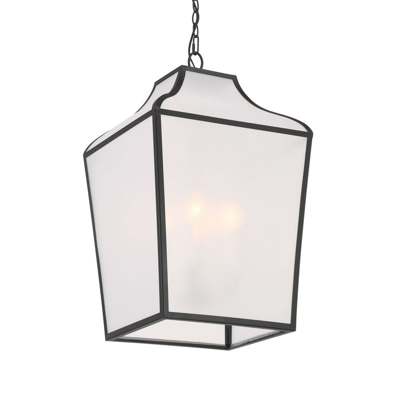 Velena 4-Light Lantern Pendant in Dark Matte Black