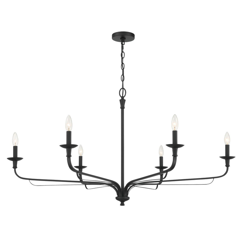 Velena 6-Light Chandelier in Dark Matte Black