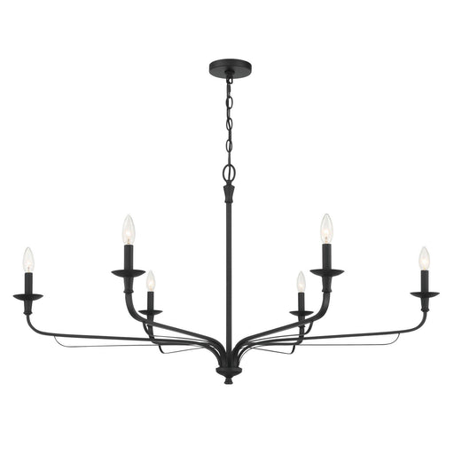 Velena 6-Light Chandelier in Dark Matte Black