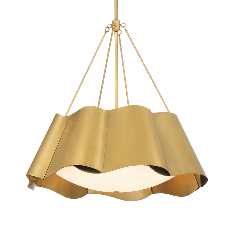 Waveform 4-Light Pendant in Legacy Brass