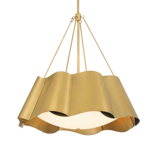 Waveform 4-Light Pendant in Legacy Brass