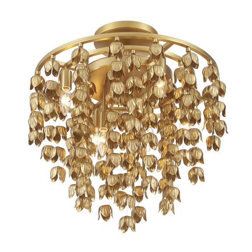 Ashgrove 6-Light Semi-Flush Mount in Legacy Brass