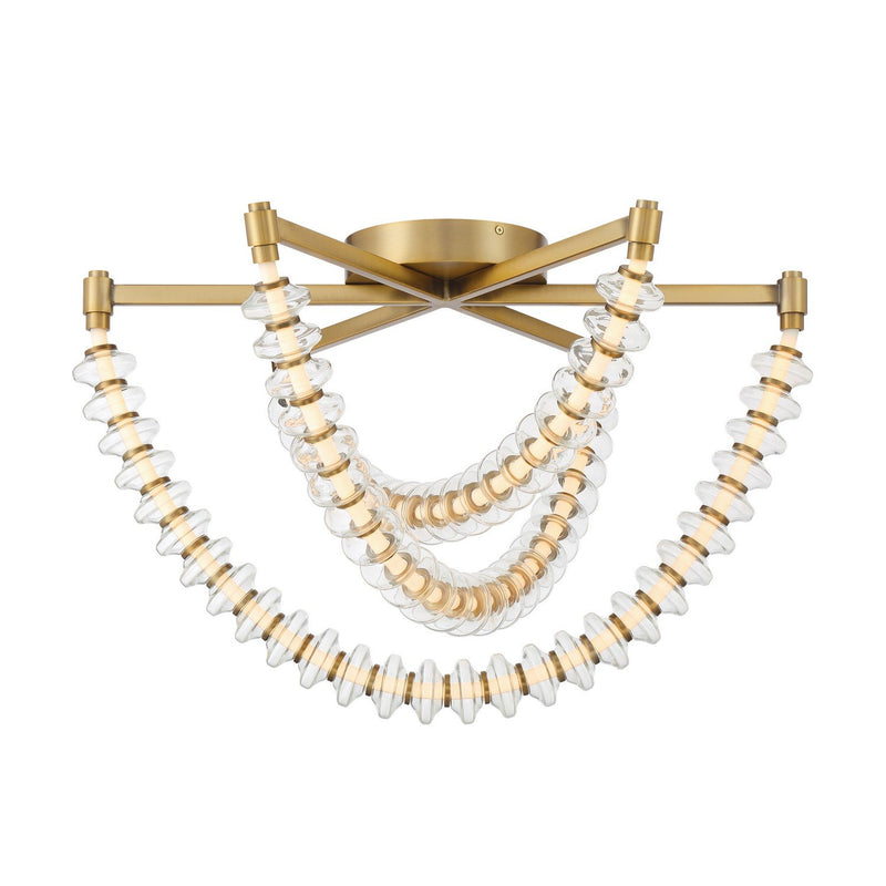 Pearl LED Semi-Flush Mount in Legacy Brass