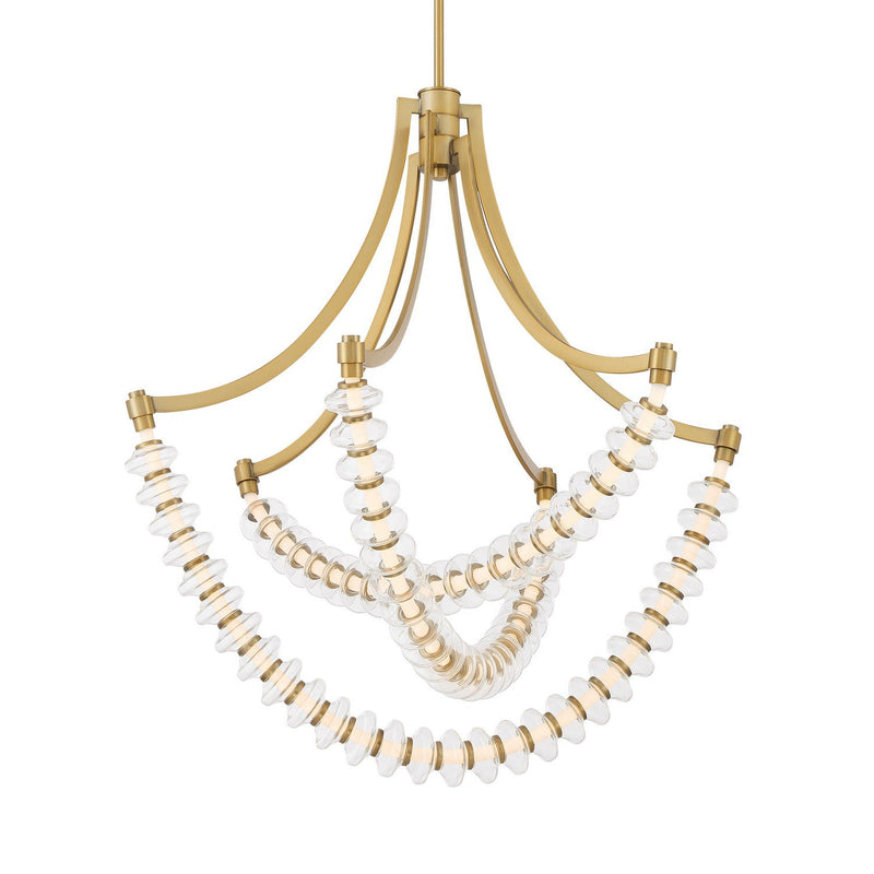 Pearl 29" LED Chandelier in Legacy Brass