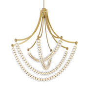 Pearl 39" LED Chandelier in Legacy Brass