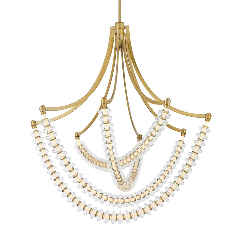 Pearl 39" LED Chandelier in Legacy Brass