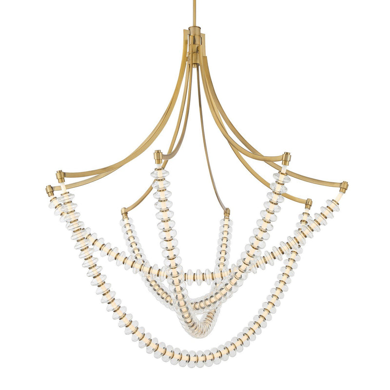 Pearl 49" LED Chandelier in Legacy Brass