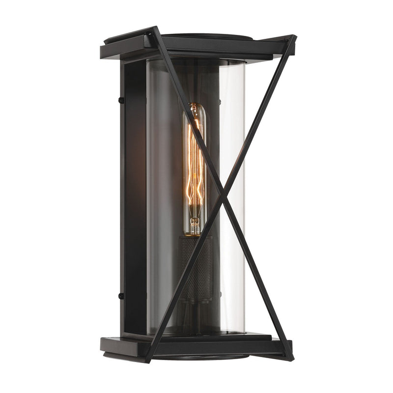 Rockhill Medium Outdoor Wall Lantern in Dark Matte Black