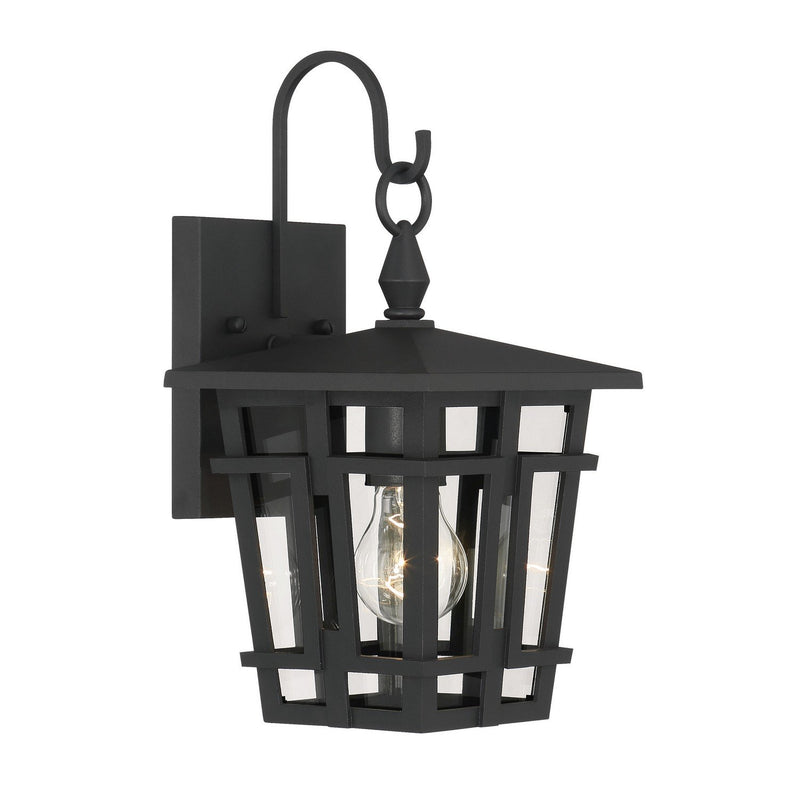 Fieldstone Outdoor Wall Lantern in Sand Coal Black
