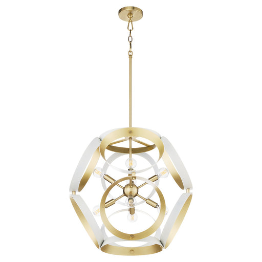 Domain Pendant in Studio White|Aged Brass