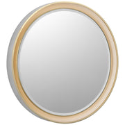 Tricia 24" Round Lighted Mirror in Polished Nickel and Gild