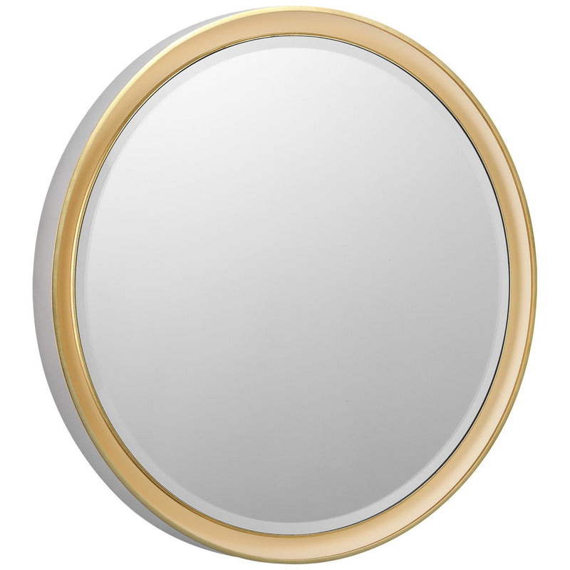 Tricia 30" Round Lighted Mirror in Polished Nickel and Gild