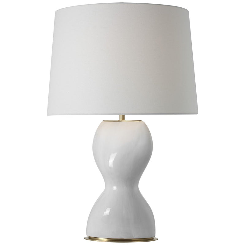 Misaki 28" Linen Shade Table Lamp in Veiled White