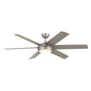 Mint 60" Outdoor Ceiling Fan with Light in Brushed Nickel