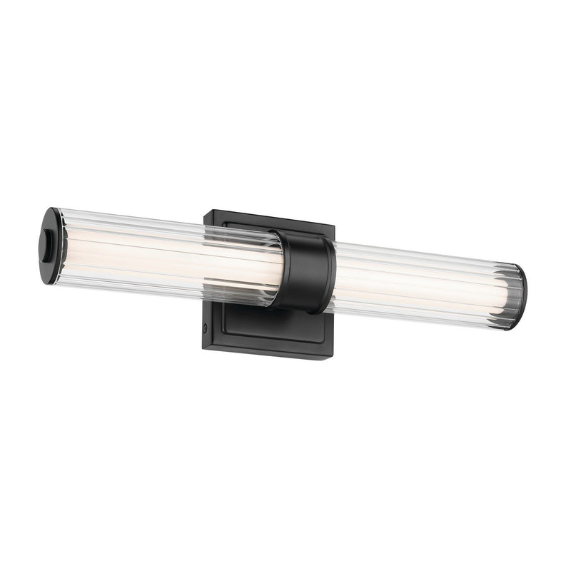 Laurene Fluted Glass Bath Sconce in Black