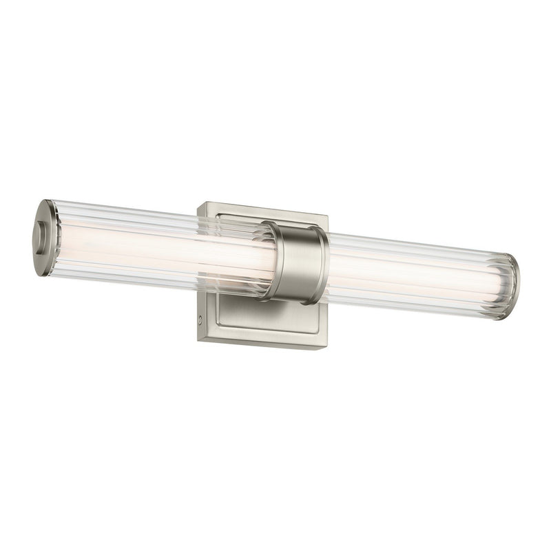 Laurene Fluted Glass Bath Sconce in Brushed Nickel