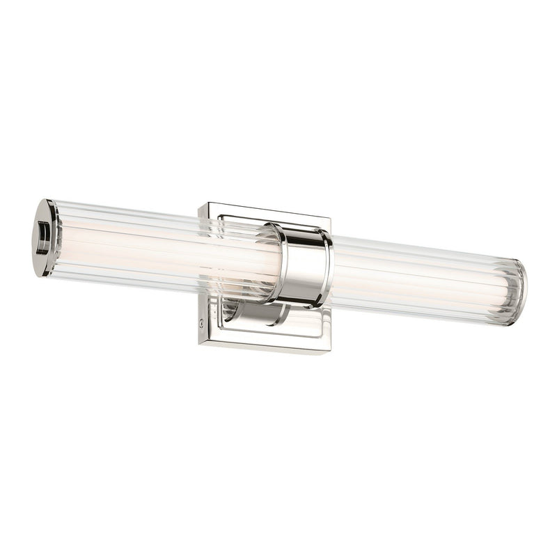 Laurene Fluted Glass Bath Sconce in Polished Nickel
