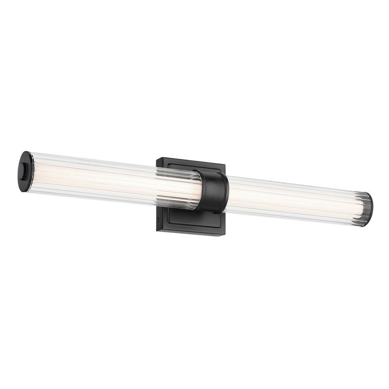 Laurene 26" Fluted Glass Bath Vanity Light in Black