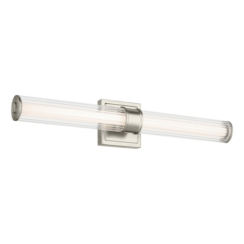 Laurene 26" Fluted Glass Bath Vanity Light in Brushed Nickel