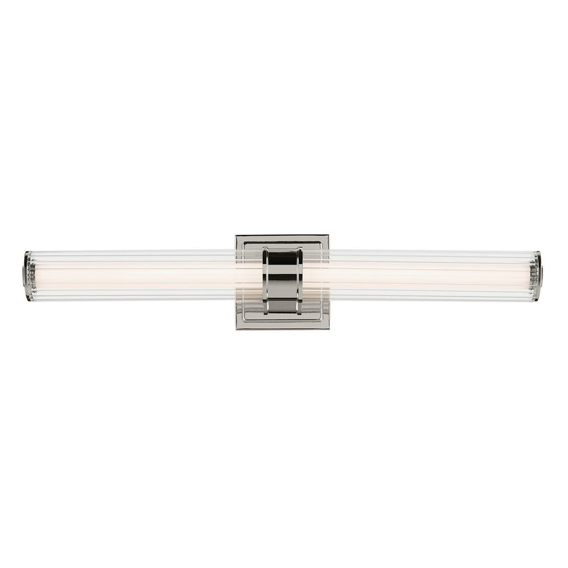 Laurene 26" Fluted Glass Bath Vanity Light in Polished Nickel