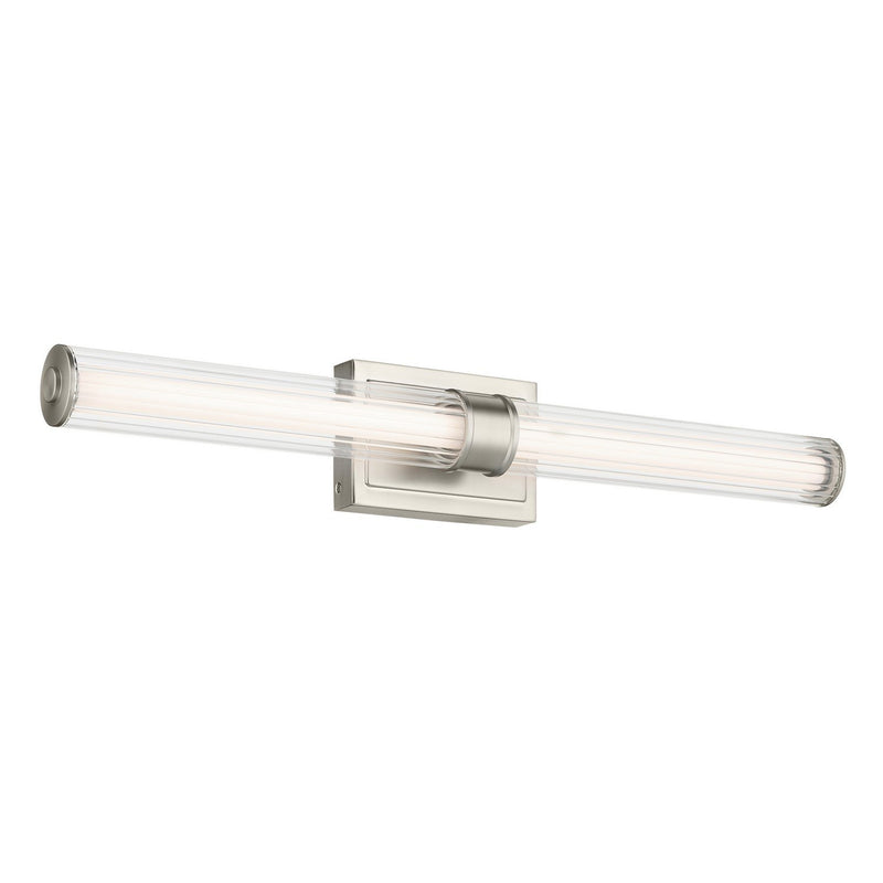 Laurene 31" Fluted Glass Bath Vanity Light in Brushed Nickel
