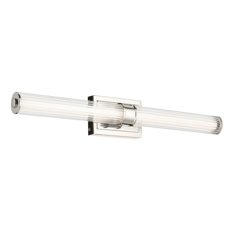 Laurene 31" Fluted Glass Bath Vanity Light in Polished Nickel