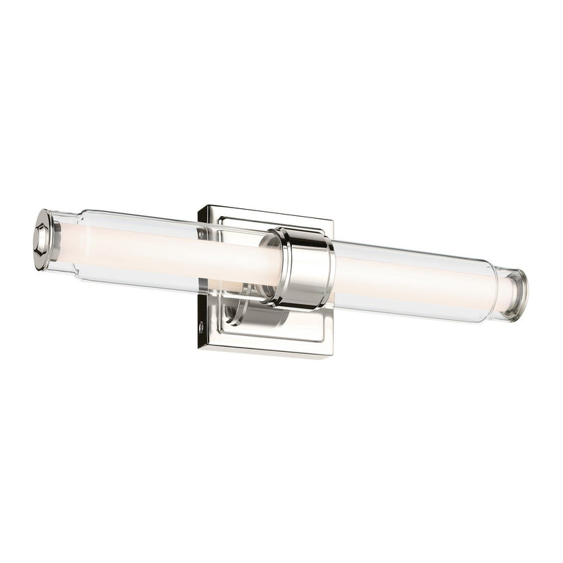 Laurene Clear Glass Bath Sconce in Polished Nickel