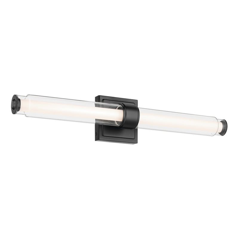 Laurene 26" Clear Glass Bath Vanity Light in Black