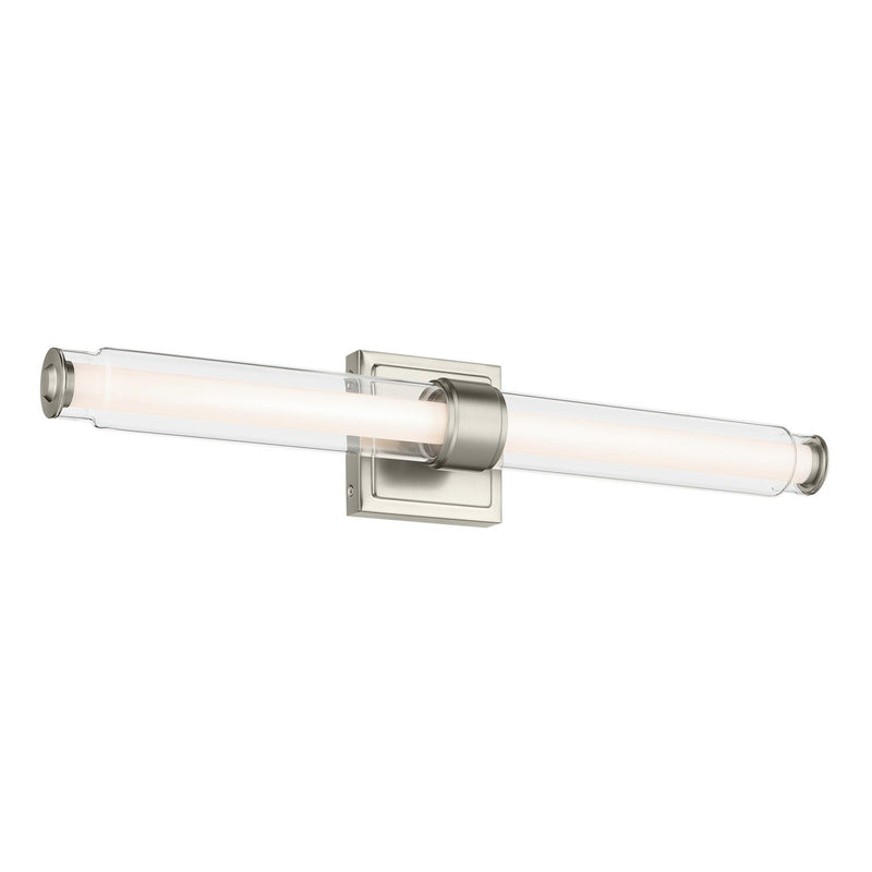 Laurene 26" Clear Glass Bath Vanity Light in Brushed Nickel