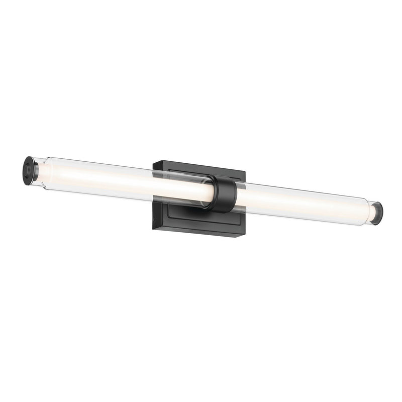 Laurene 31" Clear Glass Bath Vanity Light in Black