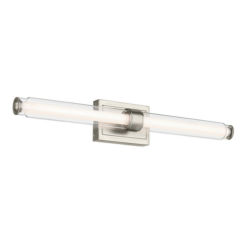 Laurene 31" Clear Glass Bath Vanity Light in Brushed Nickel