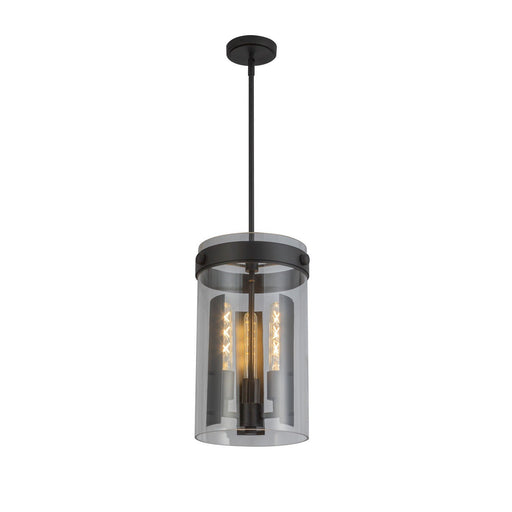 Dahlia 10" 3-Light Clear Glass Pendant in Black