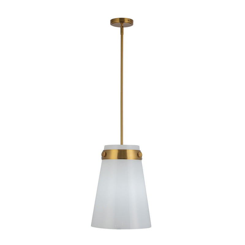 Dahlia 12" Cone Pendant in Brushed Brass