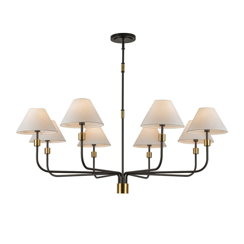 Providence 8-Light Chandelier in Black and Brushed Brass