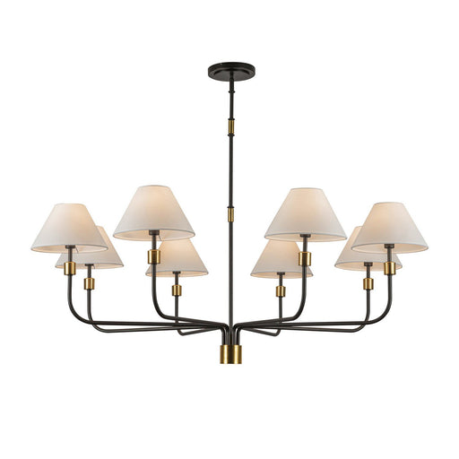 Providence 8-Light Chandelier in Black and Brushed Brass