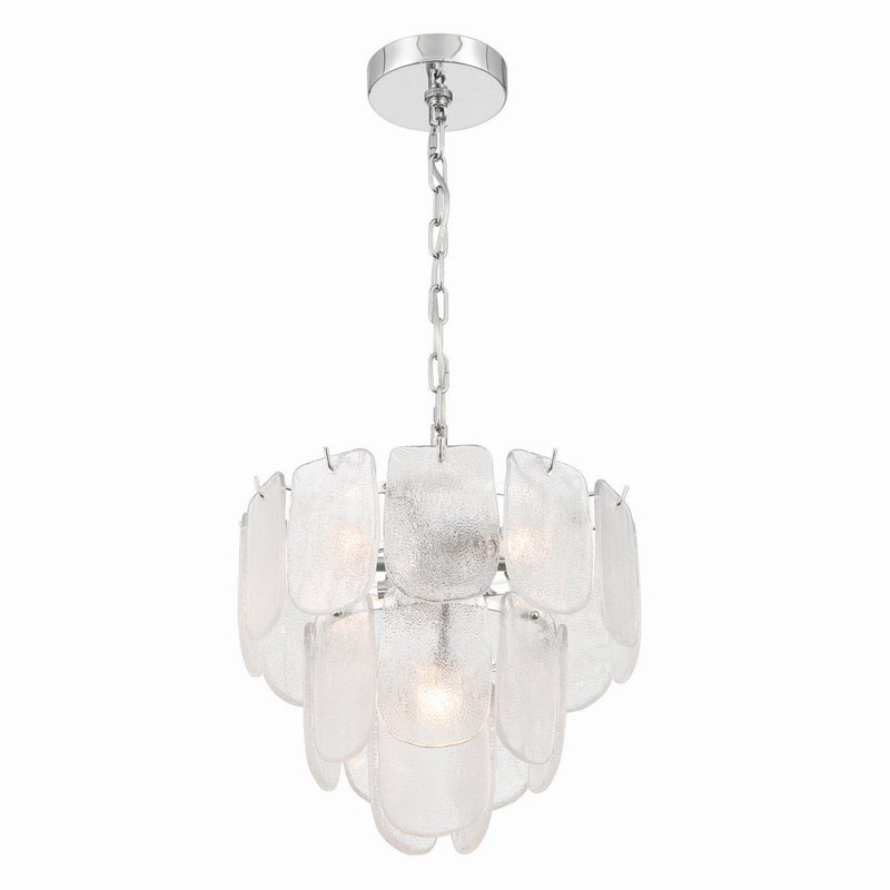 Bianca 5-Light Pendant in Polished Nickel and Crystalline